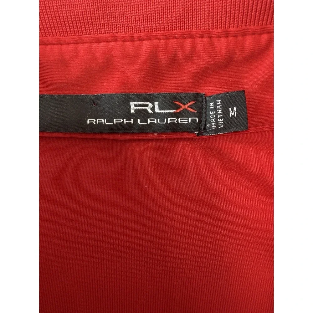 RLX Ralph Lauren Polo Shirt Men's Medium Red Golf Performance Short Sleeve Logo